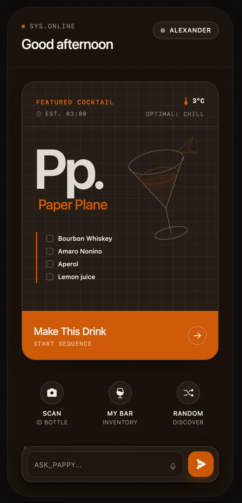 Pappy AI Bartender